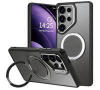 Colala 360° Rotating Magnetic Case for Samsung Galaxy S26 Ultra - Slim Translucent Matte Cover with Invisible Ring Stand, Military-Grade Shockproof, Anti-Yellowing & with Velvet Touch Bumper,Black