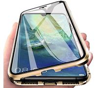 Colala Case for Samsung Galaxy S26 Magnetic Adsorption Cover,Technology Metal Frame Aluminum,Front and Back 9H Tempered Glass,360° Full Protection Ultra Slim Bumper - Gold