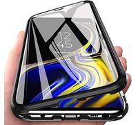 Colala Case for Samsung Galaxy S26 Magnetic Adsorption Cover,Technology Metal Frame Aluminum,Front and Back 9H Tempered Glass,360° Full Protection Ultra Slim Bumper - Black