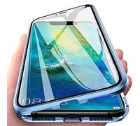 Colala Case for Samsung Galaxy S26 Magnetic Adsorption Cover,Technology Metal Frame Aluminum,Front and Back 9H Tempered Glass,360° Full Protection Ultra Slim Bumper - Blue