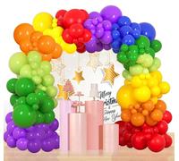 COLANANA Balloon Arch Kit,144PCS Balloon Garland Kit,Rainbow Birthday Decorations for Adult Kids Birthday,Baby Shower,Wedding,Anniversary,Carnival Party
