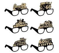 COLANANA Birthday Party Glasses Decoration,6 Pieces 60th Birthday Party Decorations,Funny Paper 60th Birthday Eyeglasses Deco,Birthday Photo Booth Props Supplies for Women Men