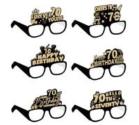 COLANANA Birthday Party Glasses Decoration,6 Pieces 70th Birthday Party Decorations,Funny Paper 70th Birthday Eyeglasses Deco,Birthday Photo Booth Props Supplies for Women Men