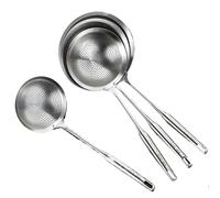 Colander for Kitchen 1PCS Thick Mesh Grid 304 Stainless Steel Oil Skimmer Vegetables Colander Soy Milk Strainer Pot Food Filter Spoon Kitchen Gadgets Strainer(20cm Round)