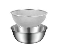 Colander for Kitchen Stainless Steel | Rice Washer Strainer | Kitchen Food Drainer, Mesh Strainer Basket with Mixing Bowl for Cooked- Pasta, Fruits, Vegetables