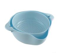 Colander Set Designed for Streamlining Food Preparation Workflow Including Washing Sorting Draining and Portioning Before Cooking or Serving (Blue)