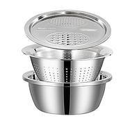 Colander with Mixing Bowl Set | Large Capacity Vegetable Washing Basket | Kitchen Gadgets Multifunctional Strainer for Vegetables Fruits Ginger
