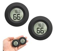 Colaren 2 PCS Hygrometer Humidity Meter, Reptile Thermometer Humidity Sensor(Black)