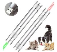 Colaren 2PCS Teaching Flashlight High-Power, USB Portable Long Distance Green and Red Light, Multi-Light Mode