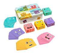 Colaren 3D Puzzle Face Changing Magic Cube Game Set, Expression Matching Puzzle Building Cubes Blocks for Kids