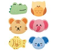 Colaren 6 PCS Animal Shapes Natural Sponges for Bath, Baby Bath Sponge Perfect for Newborn and Toddler Infan, Soft and Comfortable