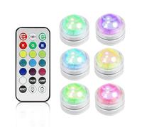 Colaren 6 PCS Submersible LED Light, Colour Changing Waterproof Tea Lights with Remote Control for Vase, Fishtank, Bath, Wedding