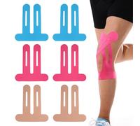 Colaren 6 PCS Waterproof Knee Tape, Elastic Knee Tapes for Knee Pain, Tape Pre Cut for Shoulder Ankle Wrist (3 Colors)