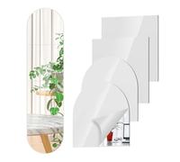 Colaren Acrylic Stick On Wall Mirror, Self Adhesive Full Length Mirror for Wardrobe Doors Bedroom (4PCS)