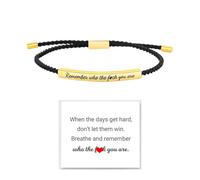 Colaren Remember Who the Fck You Are Bracelet, Adjustable Strength Bracelet for Women(Gold)