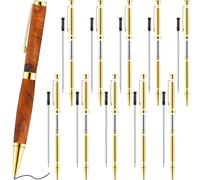 Colarr 10 Pcs Pen Kits for Wood Turning 7mm Slimline Pen Twist Kit with Refill Lathe Turning Supplies for Making Office Classroom Supplies DIY Friend Teacher Student Gifts(Gold)