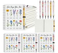 Colarr 12 Sets Christian Notebooks Bulk Christian Gifts for Women Pen and Notebook Gift Set Religious Prayer Journal for Woman Church Scripture Note Books with Bible Verse Pens(God Say)