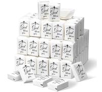 Colarr 120 Pack Travel Size Tissue Packs Bulk 3 Ply Bless You Single Tissue Packs Facial Tissues Mini Pocket Tissues Individual Tissues for Wedding Party Gift Homeless 7 Sheets Per Pack (Cross)
