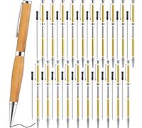 Colarr 20 Pcs 7mm Slimline Pen Kit with Refill Wood Turning Twist Pen Kit Lathe Turning Supplies for DIY Copper Making Friend Teacher Students Gifts(Silver)