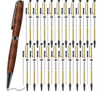 Colarr 20 Pcs 7mm Slimline Pen Kit with Refill Wood Turning Twist Pen Kit Lathe Turning Supplies for DIY Copper Making Friend Teacher Students Gifts(Black)