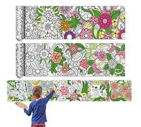 Colarr 3 Pack Giant Mandalas Coloring Posters 118 x 11.8 in Paper Jumbo Mandala Coloring Sheet Page Large Spring Flower Animal Drawing Banner for Kid Adult Home Classroom Wall Floor Art Craft Activity