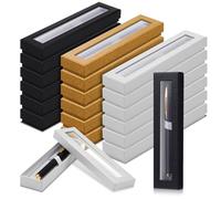 Colarr 36 Pcs Empty Pen Gift Box Pen Case with Cushion Clear Lid Cardboard Box Display Case for Gift Office Supplies Birthday Souvenir Presentation Jewelry Christmas(Black,Silver,Gold)