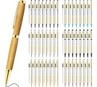 Colarr 48 Pcs Pen Kits for Wood Turning 7mm Slimline Pen Kits Twist Pen Kit with Refill Lathe Turning for DIY Copper Pen Making Office Supplies Friend Teacher Students Gifts(Multicolor)