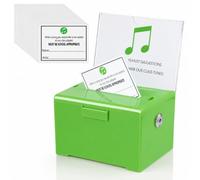 Colarr 50 Pcs Green Classroom Playlist Student Song Recommendation Box 6.1'' x 4.5'' x 4.0'' Multi Use Voting Box 48 Song Recommendation Tickets 1 Poster for Songs Voting Club Activities Jar Donation