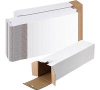 Colarr 50 Pcs Mailing Tube 3 x 3 x 12 Inch Square Cardboard Box, White | Corrugated Square Shipping Tubes, Moving and Storage Tumbler Boxes Bulk, Posters Documents Shipping Packaging