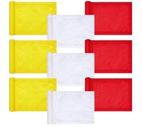 Colarr 9 Pcs Golf Target Flag with Tube Inserted Waterproof Putting Red Yellow White 420d Nylon Solid Mini Pin Flags 8" l x 6" H for Yard Garden Backyard Outdoor Holiday Sport Gift Supply