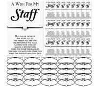 Colarr Staff Employee Appreciation Gifts Heart Charm Bracelets Bulk Wish Thank You postcards A Wish for My Staff Inspirational Team Gifts for Coworker Volunteer Office Team, 6.3 to 11.81 inches
