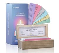 Colaski Bible Verse Jar, Read Me When Bible Verses Hope Jar for Emotions and Feelings, 90 KJV-Bible Cards with Wooden Scripture Prayer Box, Bible Study Church Christian Gifts for Women Men