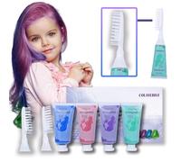 COLAYERIST Hair Chalk 4 Colours, Hair Chalk for Girls and Adults, Temporary Hair Colour Set for Children, Hair Chalk Children Washable Non-Toxic, Gifts Girls 6 7 8 9 10 11 12 13 Years