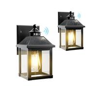 COLBOR Solar Wall Lantern Light, 2 Pack Outdoor Security Lights with Motion Sensor, IP65 Waterproof Solar Powered Garden Lights for Garage Garden and Patio