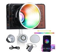 COLBOR W100R RGB Video Light,100W CameraLight 2.4G/APP Control,Studio Continuous Light CRI 97+,Noise Reduction Built-in Fan Mute Bowens Mount Movie Light with DC/Type-C Connector(Without Battery)
