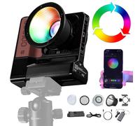 COLBOR W100R RGB Video Light,100W CameraLight 2.4G/APP Control,Studio Continuous Light CRI 97+,Noise Reduction Built-in Fan Mute Bowens Mount Film Light(with PB47 Battery Box)