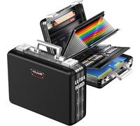 COLCASE Fireproof Document Box, Ultra Hard Case All-Around Fireproof Box with TSA Lock Aluminum Frame Zipperless Hard-Shell Safe Box for Documents Valuables Passports Black