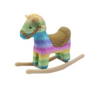 Colcolo 1/12 Dollhouse Miniature Rocking Horse Figure Festival Decoration Collection Sculpture Accessories Dolls House Furniture, Rainbow