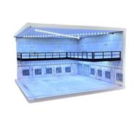 Colcolo 1/64 Diorama Car Parking Lot Model Car Garage with Light Double Layered Vehicle Garage Showcase Storage Box LED Display Case, Style C
