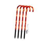 Colcolo 1 Set Candy Cane Lights Decor LED Ground Insert Portable Crutches Easy to Install for Christmas Yard Outdoor Garden Driveway, 4 Lamps