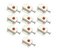 Colcolo 10Pcs Bolt Sliding Lock, Spring Loaded Press Button, Barrel Bolt Security Latch, Door Gates Security Latch for Cabinet, White