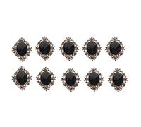 Colcolo 10pcs Rhinestone Cabochon Sewing Crystal Button for DIY Wedding Decor, Black, 30x25mm