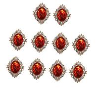 Colcolo 10pcs Rhinestone Cabochon Sewing Crystal Button for DIY Wedding Decor, Red, 30x25mm