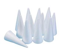 Colcolo 12 Pieces Craft Foam Cones White Polystyrene Cones Decors Foam Tree Cones Christmas Tree for Festival, Classroom Activities (12pcs, 11cm)