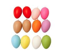 Colcolo 12 Pieces Egg Model Paintable Eggs Easter Eggs Hanging Ornaments Blank Decorations pre attached string for easy display DIY suitable for classroom, Multicolor