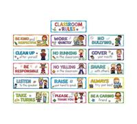 Colcolo 16x Classroom Rules Educational Posters,Good Habits Manners Charts Behavior Educational Content for Party Elementary School