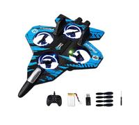 Colcolo 2.4Ghz Remote Control Foam Airplane Toy, RC Plane, Quadcopter, Hovering, 360 Flip Rotation Mode, Gorgeous LED Lighting, 6CH Roll Fixed Wing Aircraft Anti Falling Easy to Fly Adults, Blue