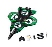 Colcolo 2.4Ghz Remote Control Foam Airplane Toy, RC Plane, Quadcopter, Hovering, 360 Flip Rotation Mode, Gorgeous LED Lighting, 6CH Roll Fixed Wing Aircraft Anti Falling Easy to Fly Adults, Green