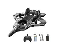 Colcolo 2.4Ghz Remote Control Foam Airplane Toy, RC Plane, Quadcopter, Hovering, 360 Flip Rotation Mode, Gorgeous LED Lighting, 6CH Roll Fixed Wing Aircraft Anti Falling Easy to Fly Adults, Gray