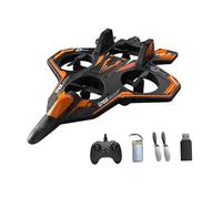 Colcolo 2.4Ghz Remote Control Foam Airplane Toy, RC Plane, Quadcopter, Hovering, 360 Flip Rotation Mode, Gorgeous LED Lighting, 6CH Roll Fixed Wing Aircraft Anti Falling Easy to Fly Adults, Orange